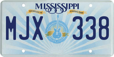 MS license plate MJX338
