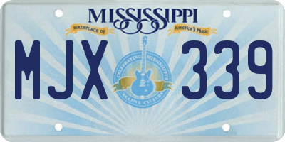 MS license plate MJX339