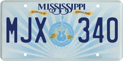 MS license plate MJX340