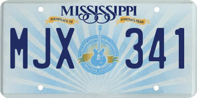 MS license plate MJX341
