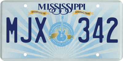 MS license plate MJX342