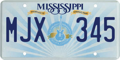 MS license plate MJX345