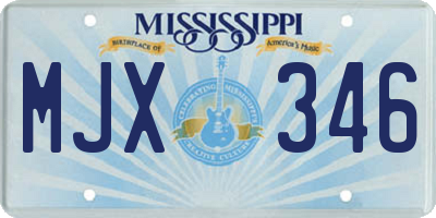 MS license plate MJX346
