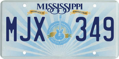 MS license plate MJX349