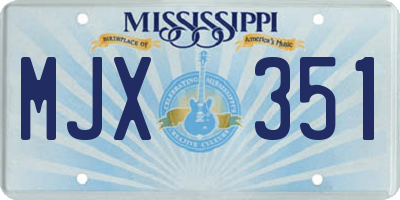 MS license plate MJX351