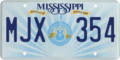 MS license plate MJX354