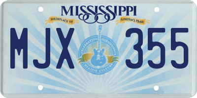 MS license plate MJX355