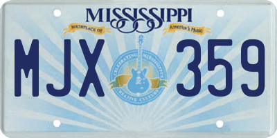 MS license plate MJX359