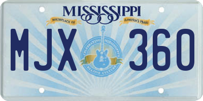 MS license plate MJX360
