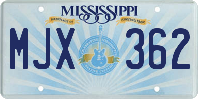 MS license plate MJX362