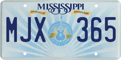 MS license plate MJX365