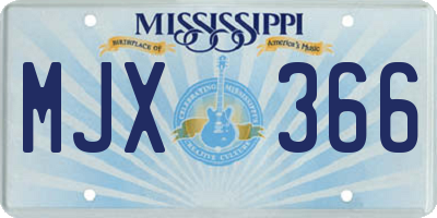 MS license plate MJX366