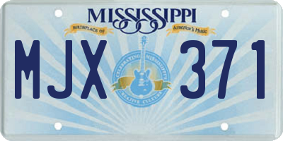 MS license plate MJX371