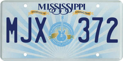 MS license plate MJX372