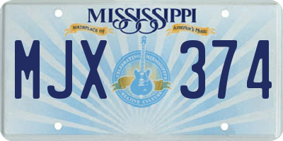 MS license plate MJX374