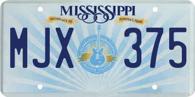 MS license plate MJX375