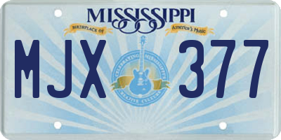 MS license plate MJX377