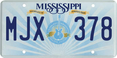 MS license plate MJX378