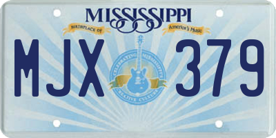 MS license plate MJX379