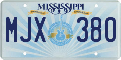 MS license plate MJX380