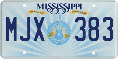MS license plate MJX383