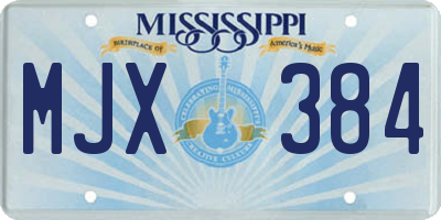 MS license plate MJX384