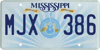 MS license plate MJX386