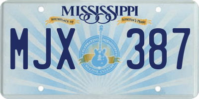 MS license plate MJX387