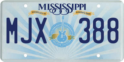 MS license plate MJX388