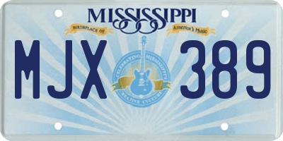 MS license plate MJX389