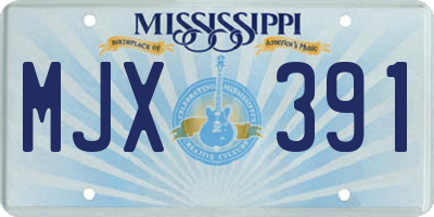 MS license plate MJX391