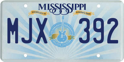 MS license plate MJX392