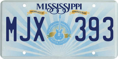 MS license plate MJX393