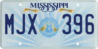 MS license plate MJX396