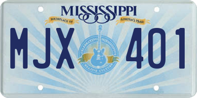 MS license plate MJX401