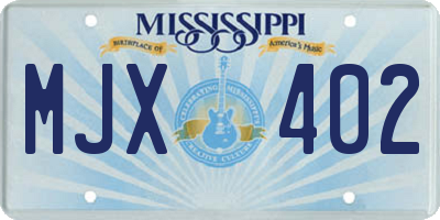 MS license plate MJX402