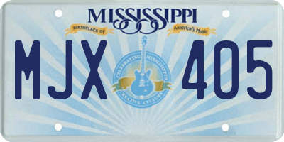 MS license plate MJX405