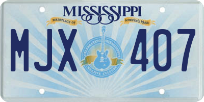 MS license plate MJX407