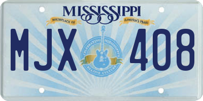MS license plate MJX408
