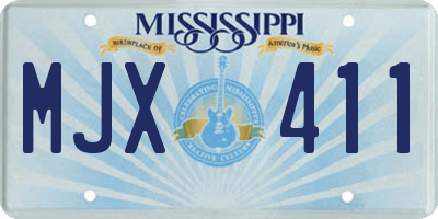 MS license plate MJX411