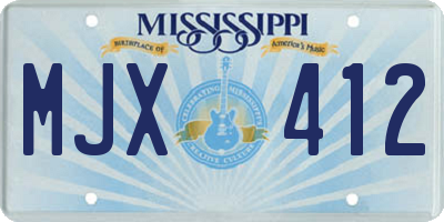 MS license plate MJX412