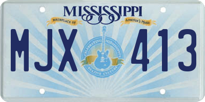 MS license plate MJX413
