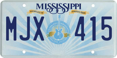 MS license plate MJX415
