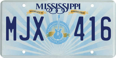 MS license plate MJX416