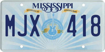 MS license plate MJX418