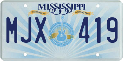 MS license plate MJX419
