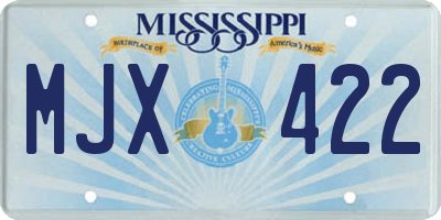 MS license plate MJX422