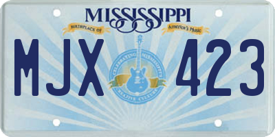 MS license plate MJX423