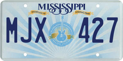 MS license plate MJX427