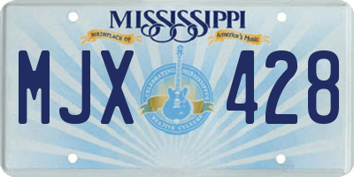 MS license plate MJX428